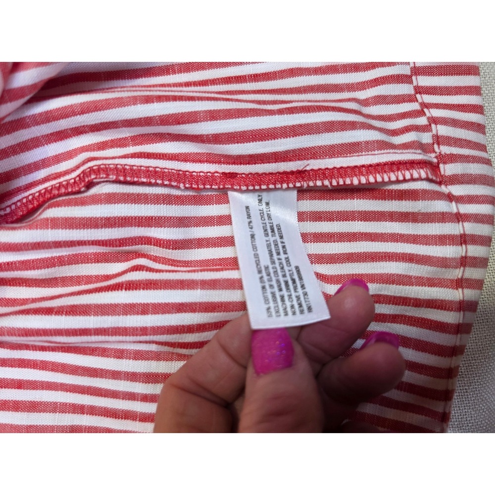 Ava & Viv Red White Striped Smocked Waist Midi Dress Plus Size 3X NWT - Picture 3 of 10